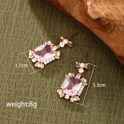 1 Pair Retro Xuping Geometric Bow Knot Plating Inlay Alloy Copper Alloy Artificial Gemstones Artificial Pearls 18k Gold Plated Drop Earrings