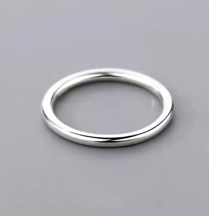 Simple Style Geometric Solid Color Sterling Silver Rings