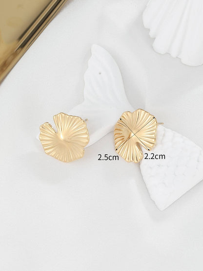 1 Pair Vintage Style Flower Plating Stainless Steel 18k Gold Plated Ear Studs