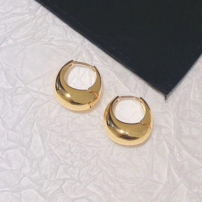 1 Pair Simple Style Geometric Alloy Gold Plated Silver Plated Hoop Earrings