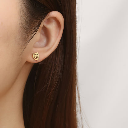 1 Pair Modern Style Simple Style Lion Polishing Plating Stainless Steel 18k Gold Plated Ear Studs