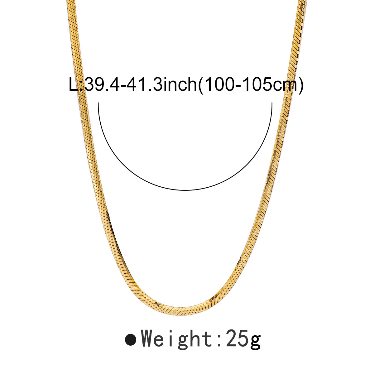 Modern Style Simple Style Solid Color Stainless Steel Long Necklace