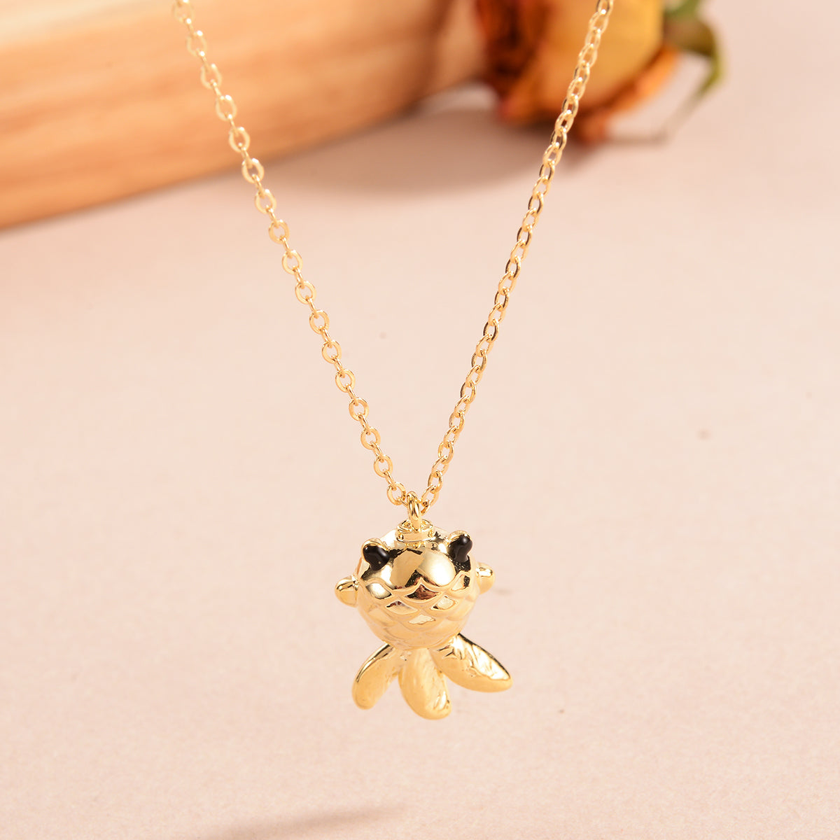 Casual Animal Fish Stainless Steel Copper 14k Gold Plated Pendant Necklace In Bulk