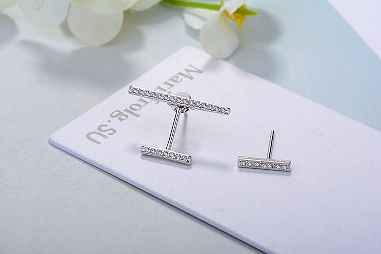 1 Pair Simple Style Geometric Plating Inlay Copper Zircon Ear Studs