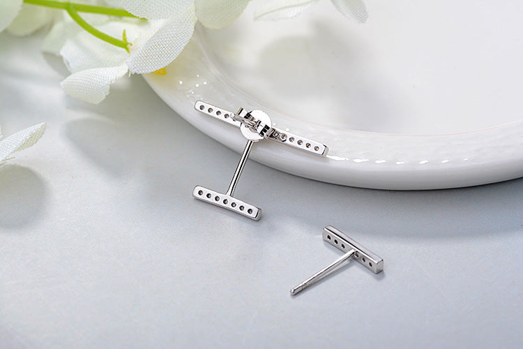 1 Pair Simple Style Geometric Plating Inlay Copper Zircon Ear Studs