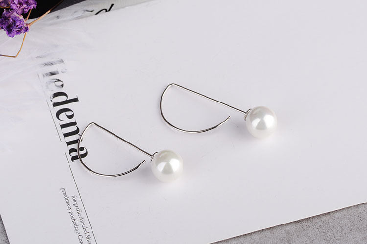 1 Pair Lady Simple Style Geometric Plating Copper White Gold Plated Drop Earrings