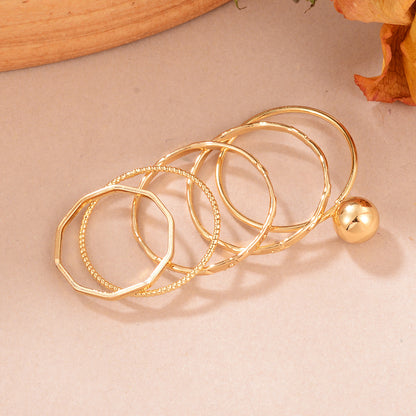 Ig Style Elegant Round Alloy Plating Plated Light Kc Gold Women's Rings