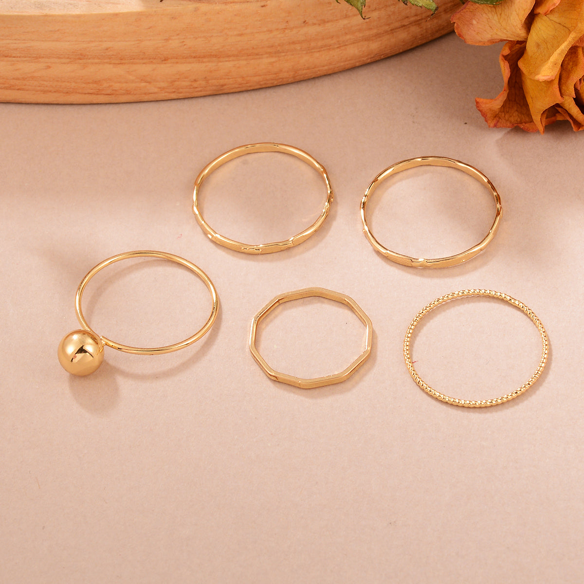 Ig Style Elegant Round Alloy Plating Plated Light Kc Gold Women's Rings