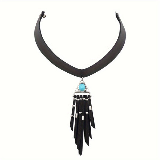 Classic Style Solid Color Pu Leather Women's Necklace