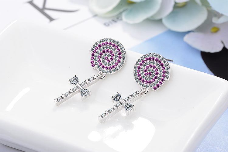 1 Pair Cute Cartoon Plating Inlay Copper Zircon White Gold Plated Ear Studs