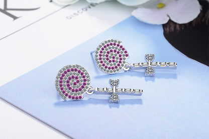 1 Pair Cute Cartoon Plating Inlay Copper Zircon White Gold Plated Ear Studs