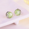 1 Pair Cute Sweet Geometric Color Block Plating Inlay Copper Opal Ear Studs