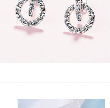 1 Pair Simple Style Circle Hollow Out Inlay Copper Zircon Drop Earrings