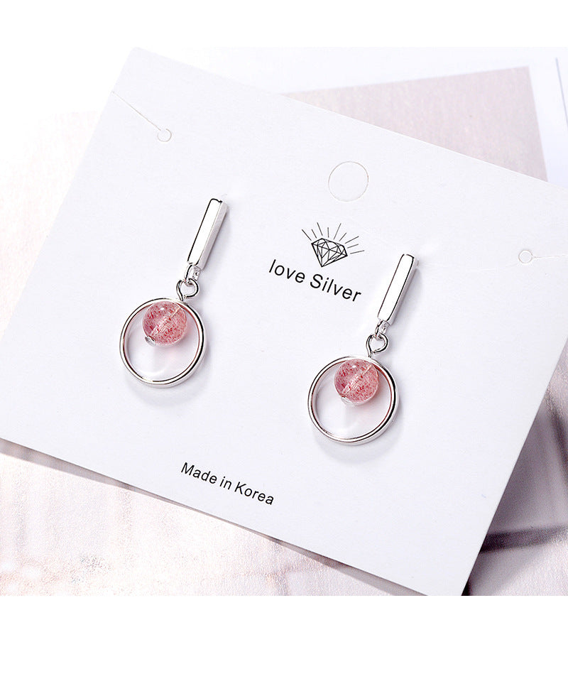 1 Piece Ig Style Simple Style Round Crystal Plating Copper White Gold Plated Drop Earrings