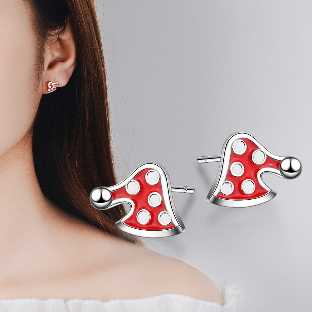 1 Pair Cute Christmas Tree Flower Snowman Epoxy Plating Inlay Copper Zircon Earrings