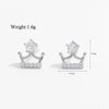 1 Pair Elegant Cute Sweet Moon Maple Leaf Crown Plating Hollow Out Inlay Sterling Silver Zircon White Gold Plated Rhodium Plated Ear Studs