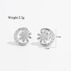 1 Pair Elegant Cute Sweet Moon Maple Leaf Crown Plating Hollow Out Inlay Sterling Silver Zircon White Gold Plated Rhodium Plated Ear Studs