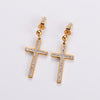 1 Pair Ig Style Simple Style Cross Plating Inlay Stainless Steel Rhinestones 18k Gold Plated Drop Earrings