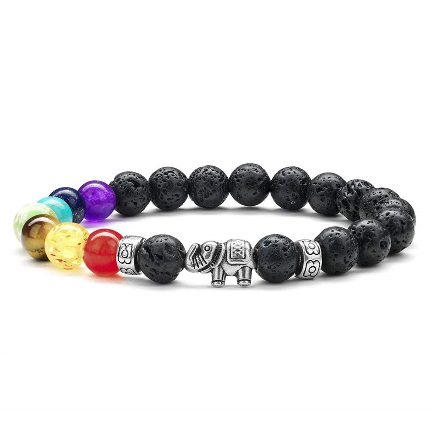 Casual Classic Style Elephant Stainless Steel Volcanic Rock Beaded Unisex Bracelets