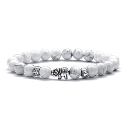 Casual Classic Style Elephant Stainless Steel Volcanic Rock Beaded Unisex Bracelets