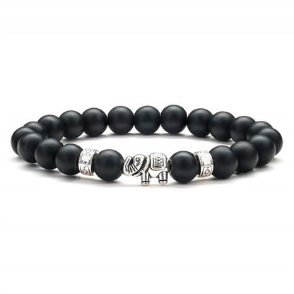 Casual Classic Style Elephant Stainless Steel Volcanic Rock Beaded Unisex Bracelets