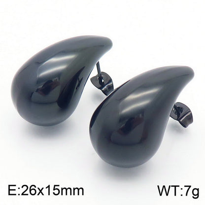 1 Pair Basic Water Droplets Plating Titanium Steel Ear Studs