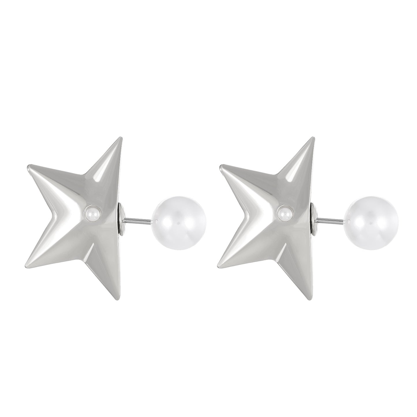 1 Pair Ig Style Simple Style Star Plating Inlay Alloy Artificial Pearls Ear Studs