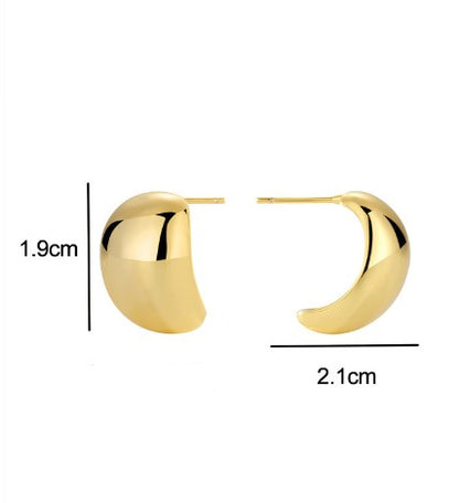 Fashion Solid Color Copper Plating Inlay Zircon Hoop Earrings 1 Pair