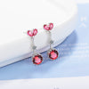 1 Pair Lady Heart Shape Tassel Plating Inlay Copper Zircon White Gold Plated Drop Earrings