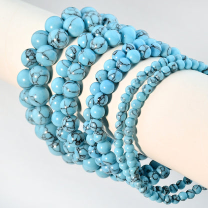 Casual Vacation Handmade Round Turquoise Beaded Unisex Bracelets