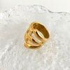 Casual Simple Style Commute Solid Color Stainless Steel Plating Hollow Out Gold Plated Rings