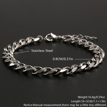 Hip-hop Punk Solid Color Stainless Steel Plating Bracelets