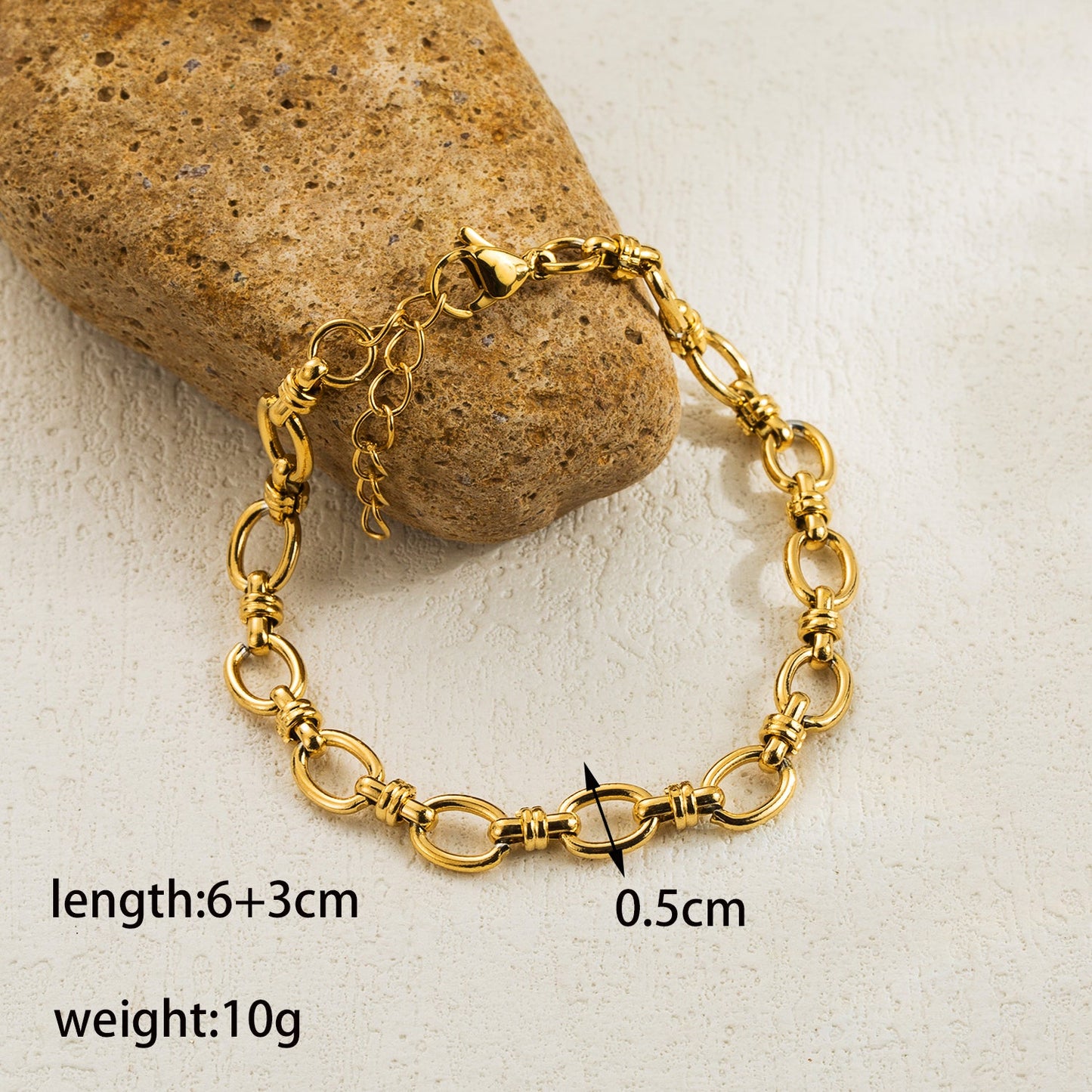 Simple Style Solid Color Stainless Steel Plating 18k Gold Plated Bracelets