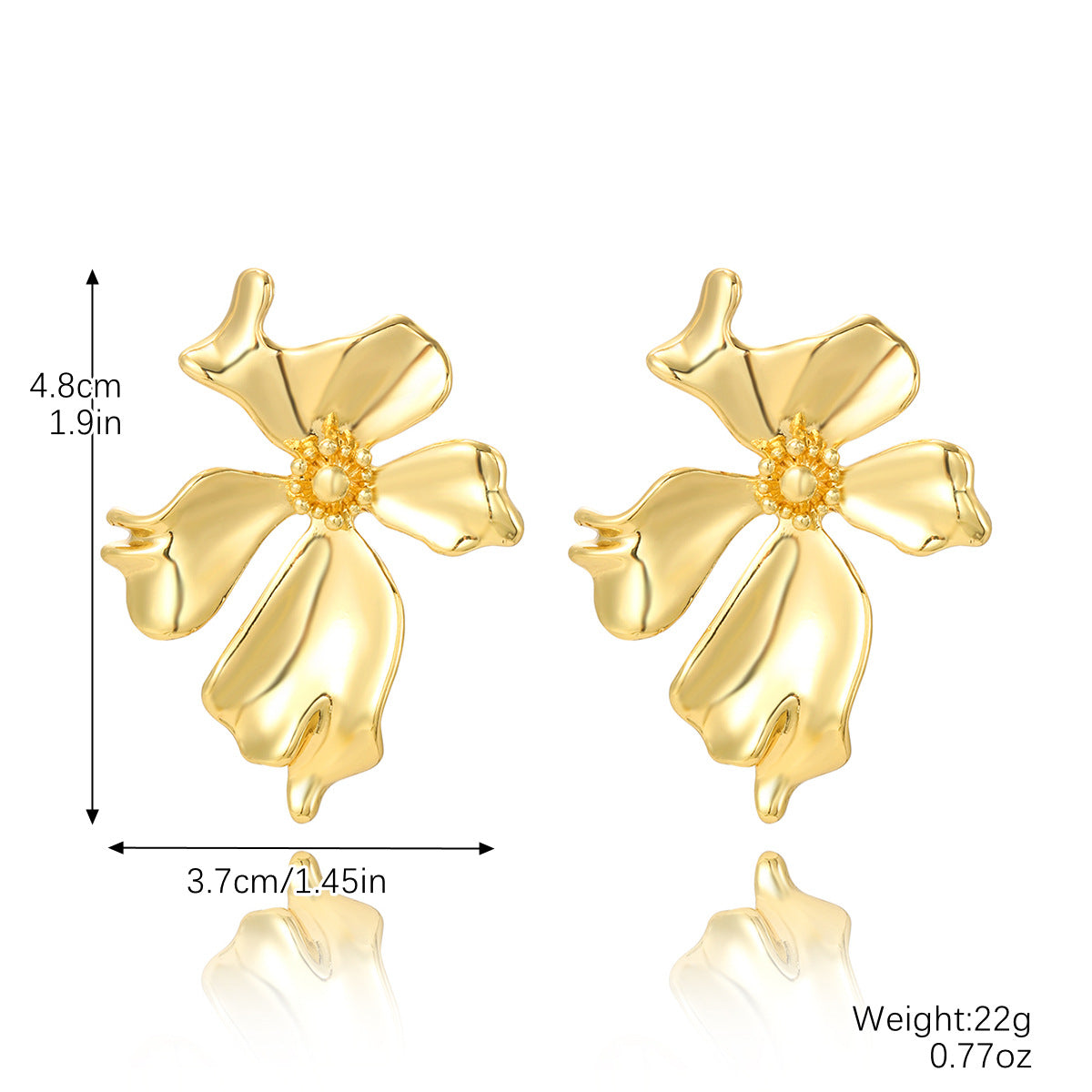 Fashion Geometric Alloy Plating Gem Women's Ear Studs 1 Pair