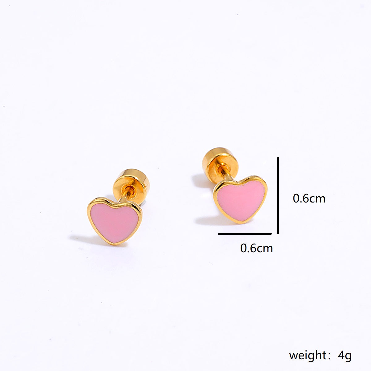 1 Piece Fashion Heart Plating Stainless Steel Earrings