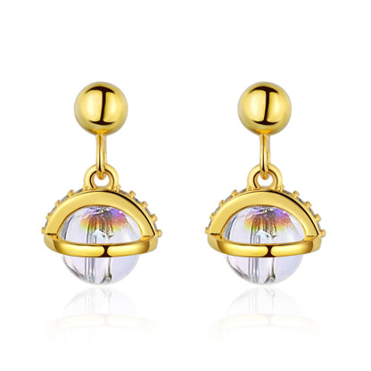 1 Pair Ig Style Round Plating Inlay Copper Zircon Drop Earrings