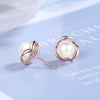 1 Pair Simple Style Geometric Plating Inlay Copper Artificial Pearls Ear Studs