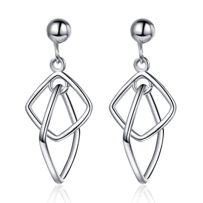 1 Pair Simple Style Rhombus Plating Copper Drop Earrings