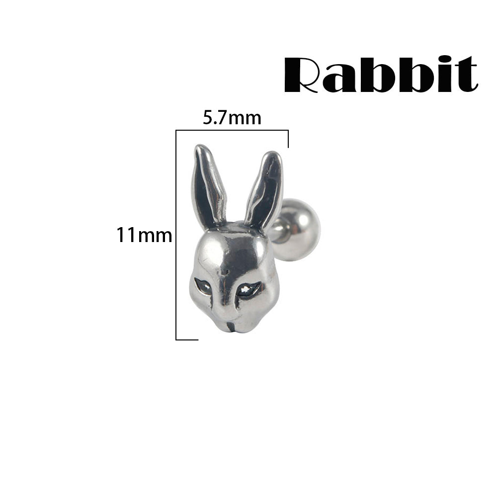 1 Piece Simple Style Rabbit Cattle Sheep Plating Stainless Steel Gold Plated Cartilage Earrings