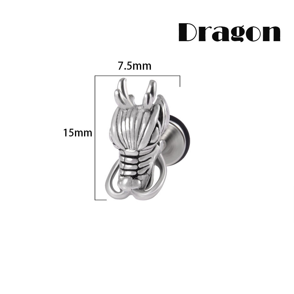 1 Piece Simple Style Rabbit Cattle Sheep Plating Stainless Steel Gold Plated Cartilage Earrings