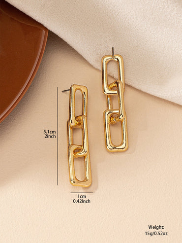 1 Pair Simple Style Solid Color Metal Drop Earrings