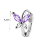 1 Piece Elegant Flower Butterfly Inlay Stainless Steel Zircon Earrings