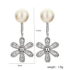 1 Pair Ig Style Simple Style Flower Plating Inlay Copper Artificial Pearls Zircon White Gold Plated Ear Studs