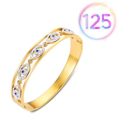 Fashion Geometric Stainless Steel Plating Zircon Bangle