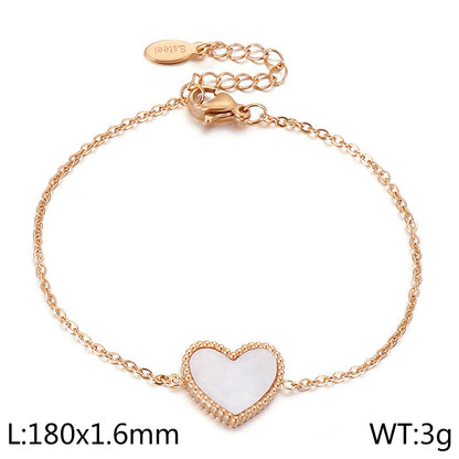 Wholesale Simple Style Heart Shape Titanium Steel Jewelry Set