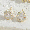 1 Pair Sweet Commute Star Flower Enamel Plating Inlay Copper Pearl Zircon 14k Gold Plated Drop Earrings Ear Studs