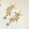 1 Pair Sweet Commute Star Flower Enamel Plating Inlay Copper Pearl Zircon 14k Gold Plated Drop Earrings Ear Studs