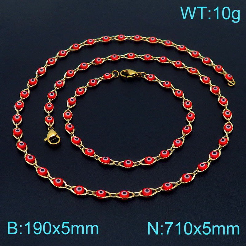 Wholesale Vintage Style British Style Eye Stainless Steel Jewelry Set