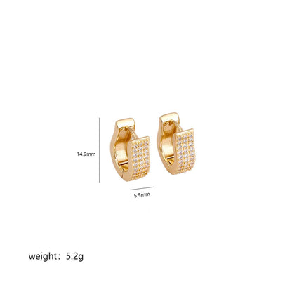 1 Pair Luxurious U Shape Plating Inlay Copper Zircon 18k Gold Plated Earrings