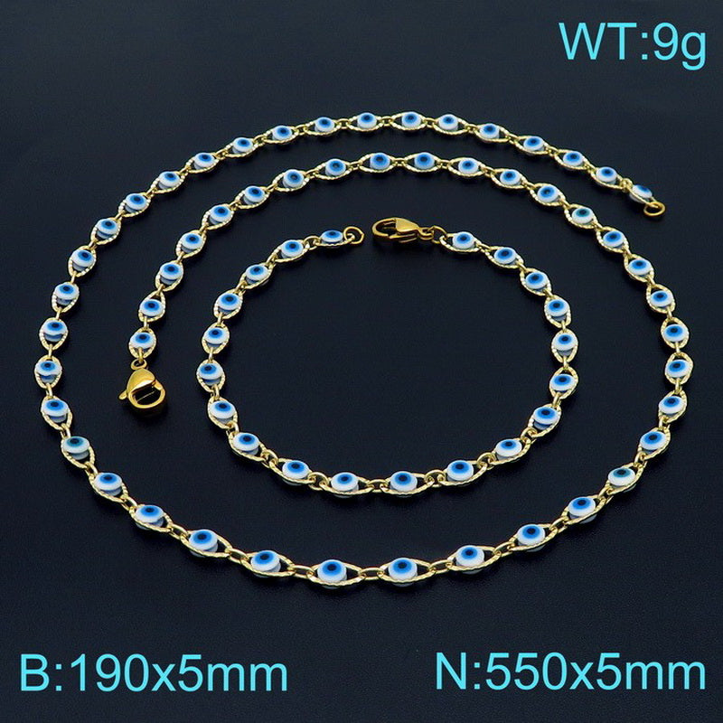 Wholesale Vintage Style British Style Eye Stainless Steel Jewelry Set